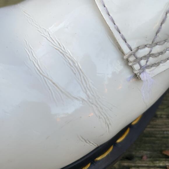 Dr Martens 1460W Patent Lamper White Combat Boots Women's Size 8 US / 6 UK - Picture 8 of 16